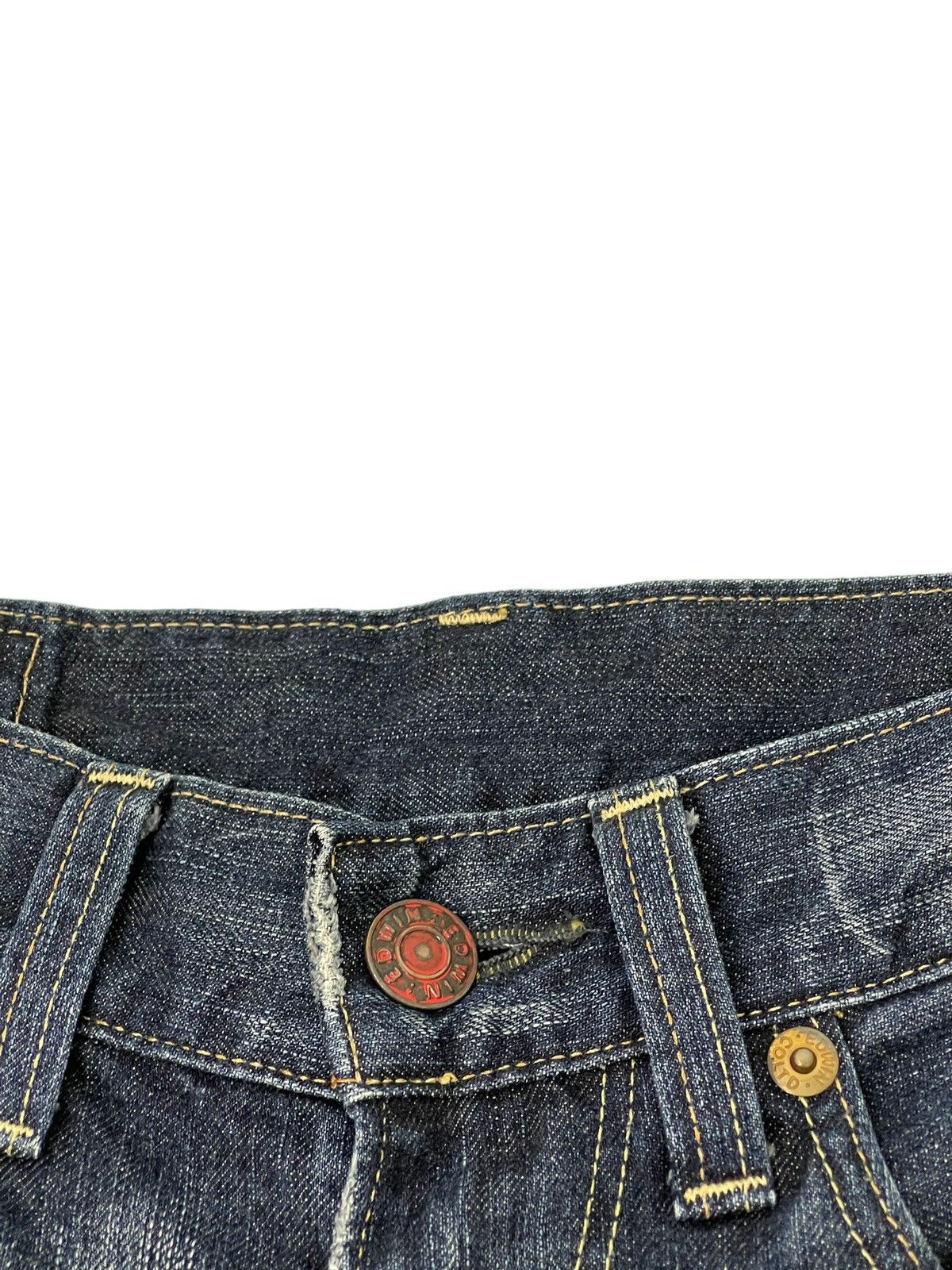 Edwin Flare Jeans Edwin Distress Acid Wash Low Rise Boot Cut 5🟦5T Size US 31 - 10 Thumbnail