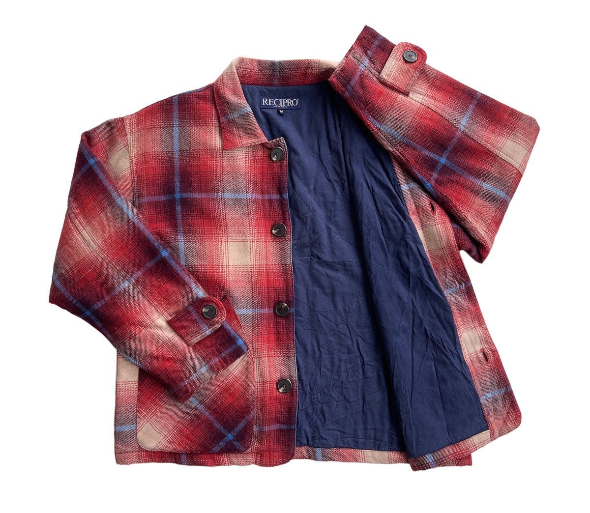Japanese Brand Vintage Recipro Red Tartan Oversized Jacket Size US M / EU 48-50 / 2 - 4 Thumbnail