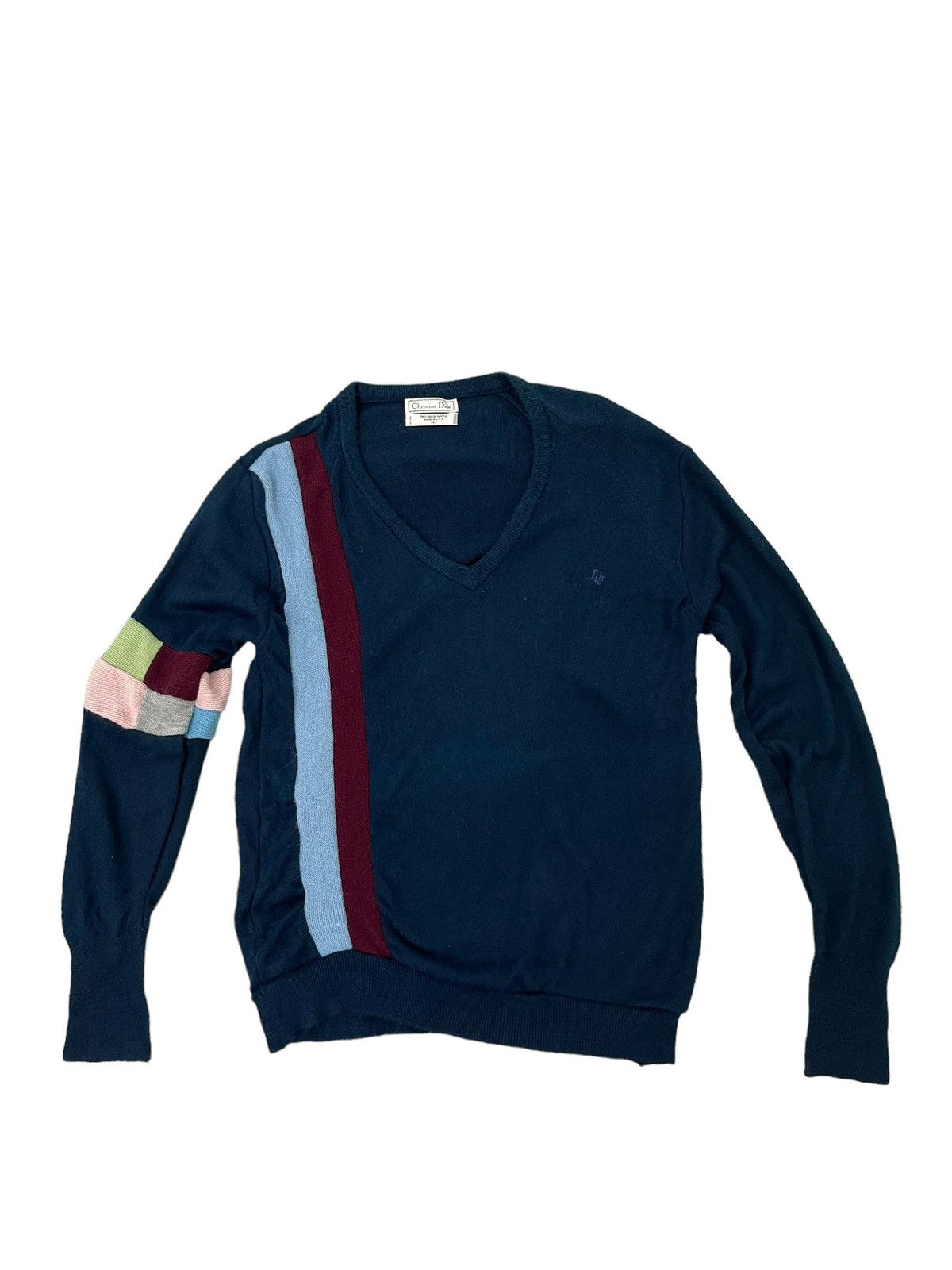 Christian Dior Monsieur Vtg Christian Dior Sweatshirt Striped Wool Like 5🟩0 Size US L / EU 52-54 / 3 - 1 Thumbnail