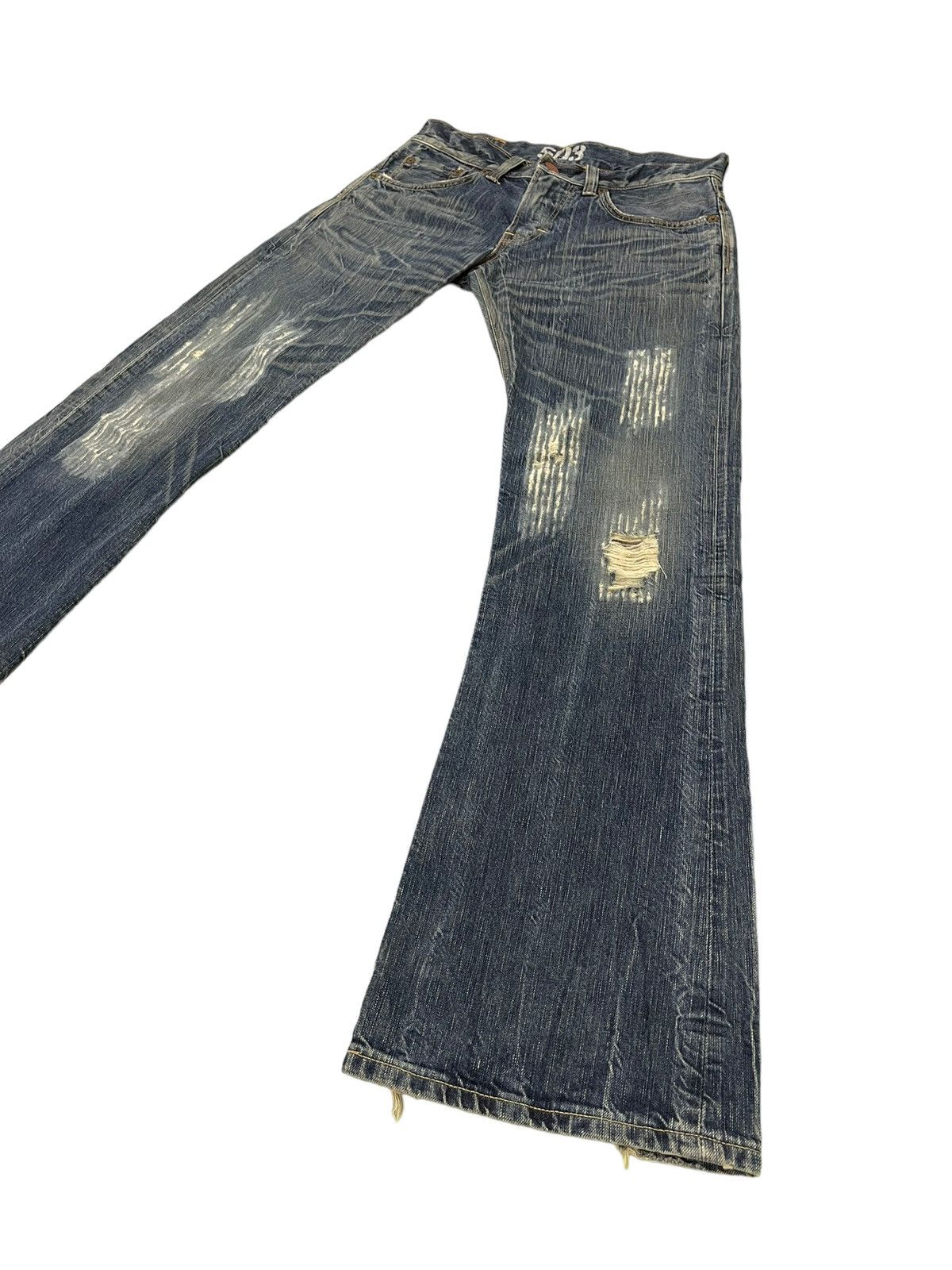 Edwin Flare Jeans Edwin Japan Distress Acid Wash Boot Cut 6🟦1 Size US 32 / EU 48 - 1 Thumbnail
