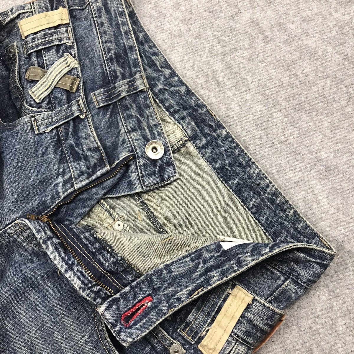 Japanese Brand DOUBLE WAIST DENIM JAPANESE STYLE DENIM PANTS Size US 31 - 19 Thumbnail