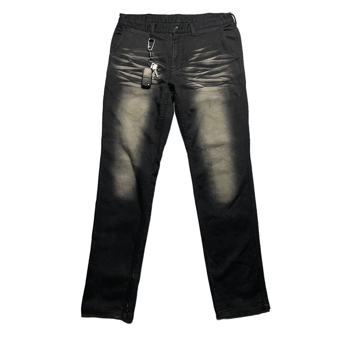 image of If Six Was Nine x Le Grande Bleu L G B Semantic Design Bleach Gothic Punk Pants in Black/White (Siz