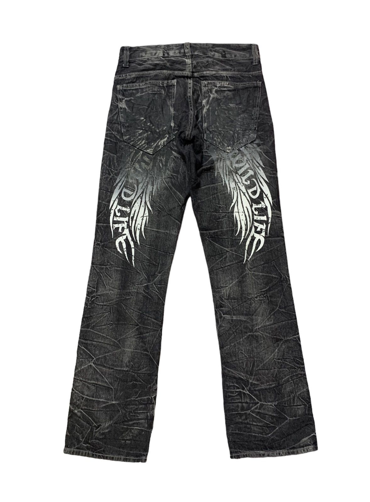 Hysteric Glamour Japanese Brand WILD LIFE Acid Wash Black Washed Denim Size US 32 / EU 48 - 1 Thumbnail