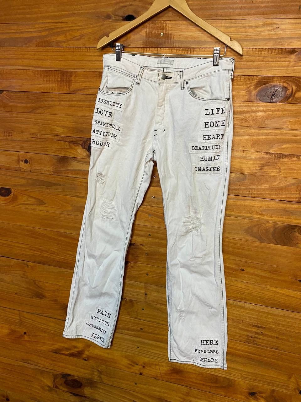 Number (N)ine Vintage Ss2002 Number (N)ine Patchwork Poem Jeans Size US 30 / EU 46 - 8 Thumbnail