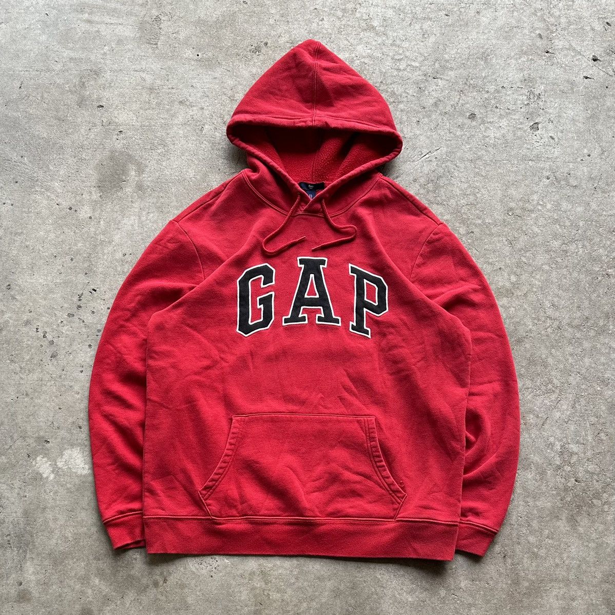 Vintage Vintage 00s Red GAP Embroidered Spell Out Arc Logo Hoodie Grailed