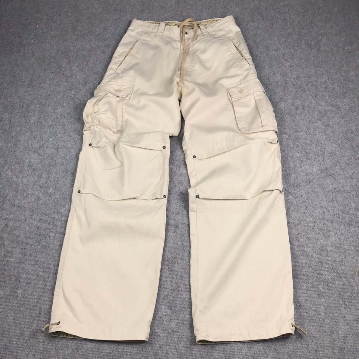 Japanese Brand BAGGY CARGO SUNNY CLOUDS CARGO CREAM PANTS Size US 28 / EU 44 - 2 Thumbnail