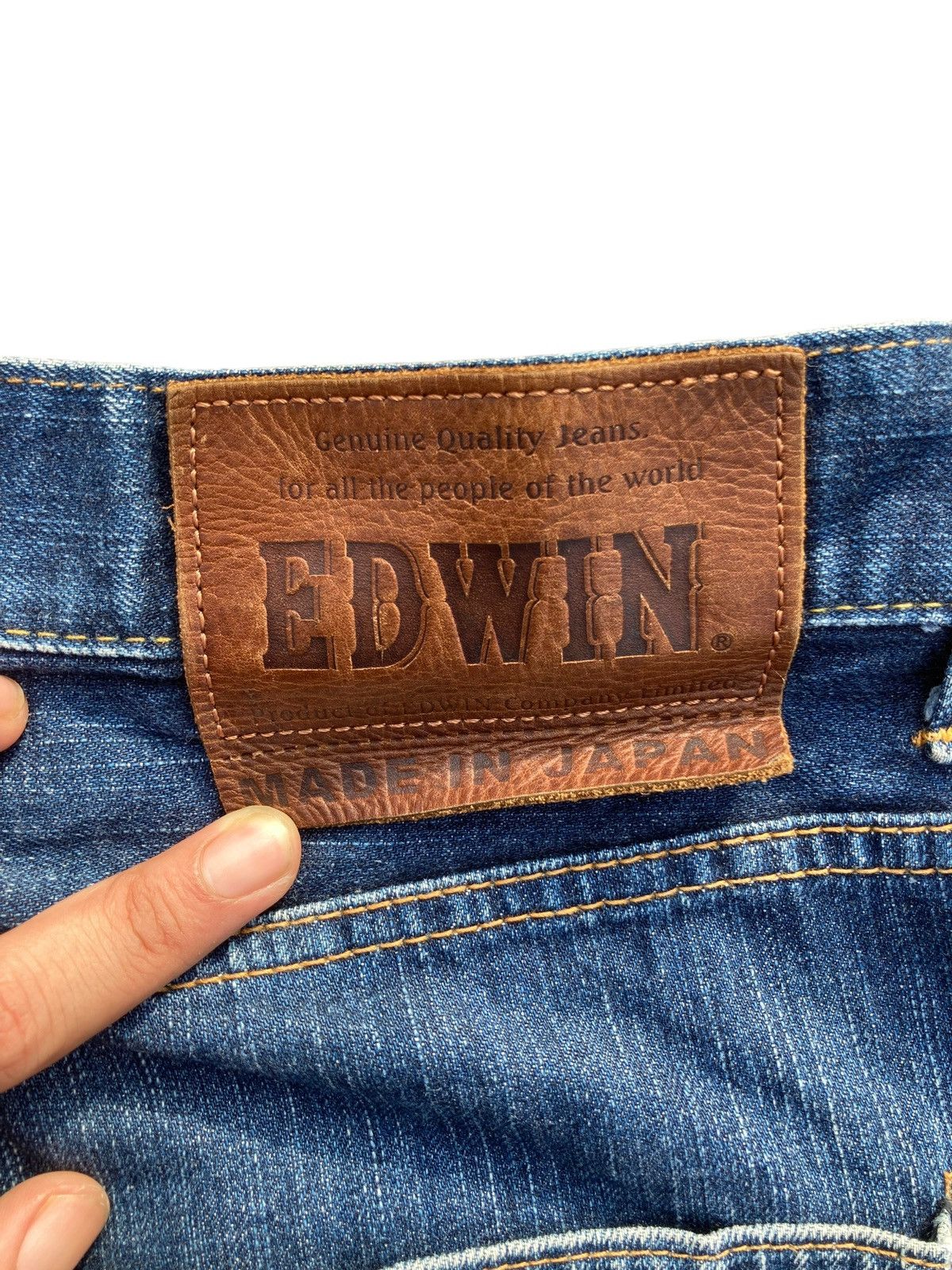 Edwin × Vintage Vintage Y2K Edwin Indigo Distressed Kaihara Denims Size US 34 / EU 50 - 12 Thumbnail
