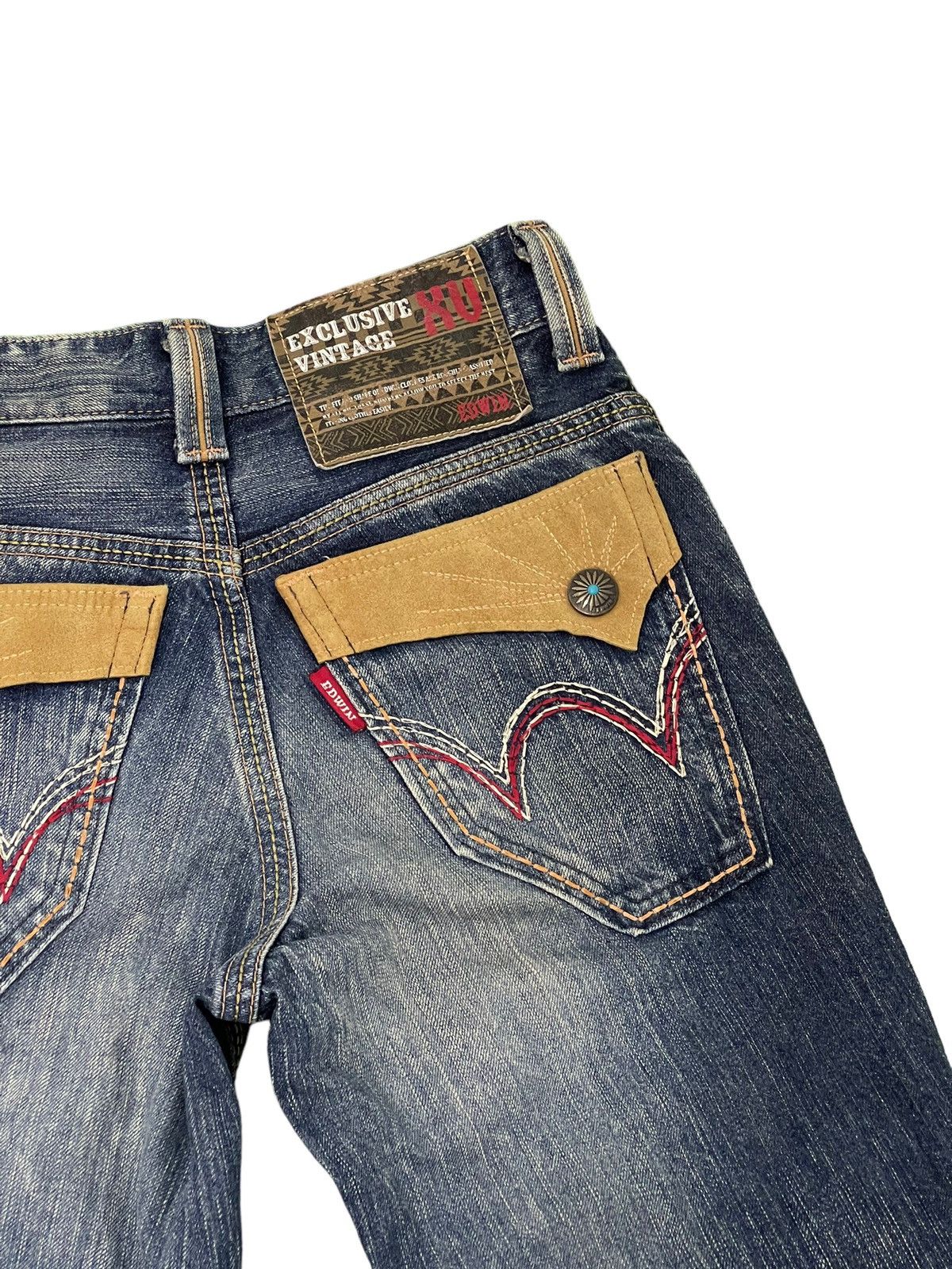 Edwin Flare Jeans Edwin Japan Distress Faded Boot Cut 6🟦0 Size US 28 / EU 44 - 19 Thumbnail