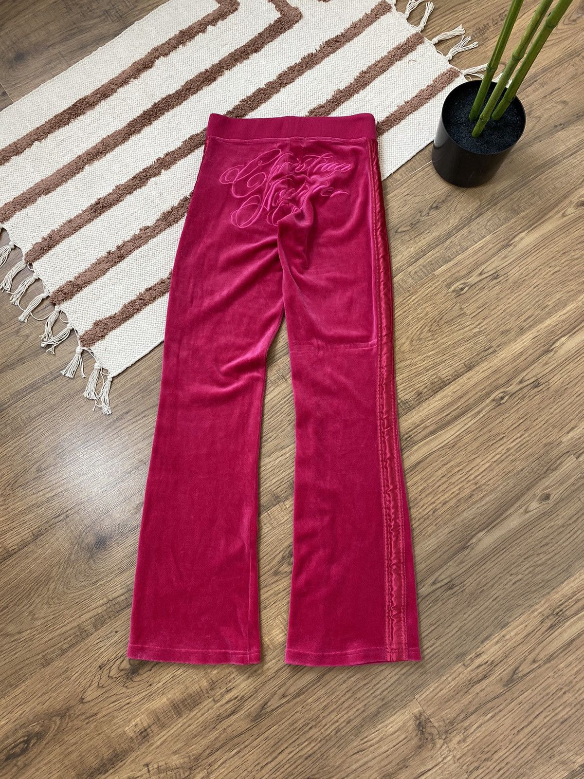 CHRISTIAN AUDIGIER VELOUR CRIMSON SWEATPANTS