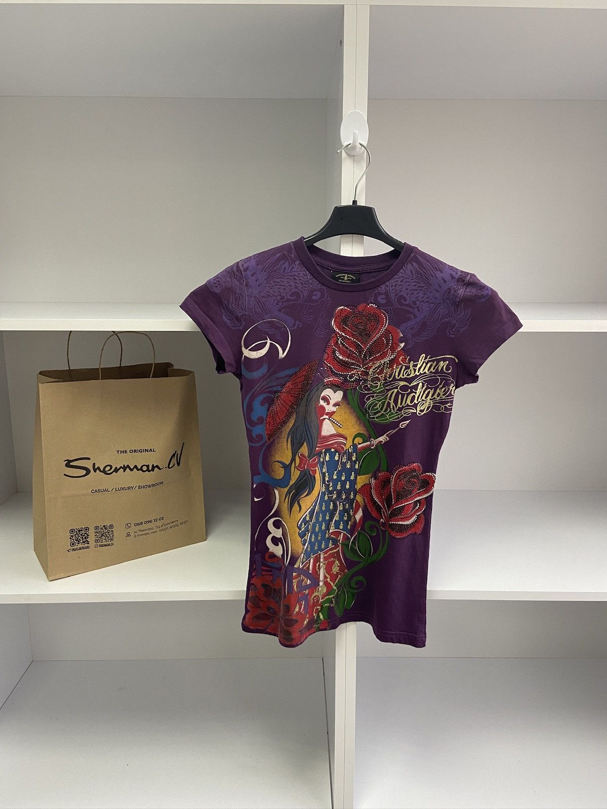 Christian Audigier × Ed Hardy × Vintage Vintage Christian Audigier T-Shirt Los Angeles Big Logo Size L / US 10 / IT 46 - 1 Thumbnail