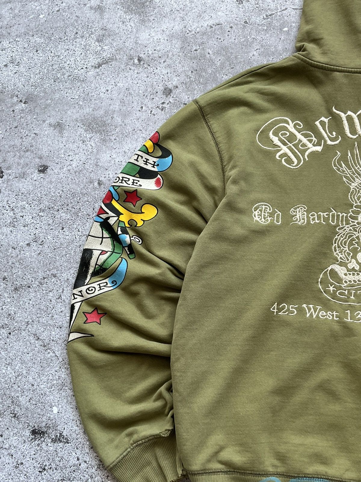 Christian Audigier × Ed Hardy × Vintage Vintage Ed Hardy Zip Up Hoodie Rare Big Logo Size US L / EU 52-54 / 3 - 22 Thumbnail