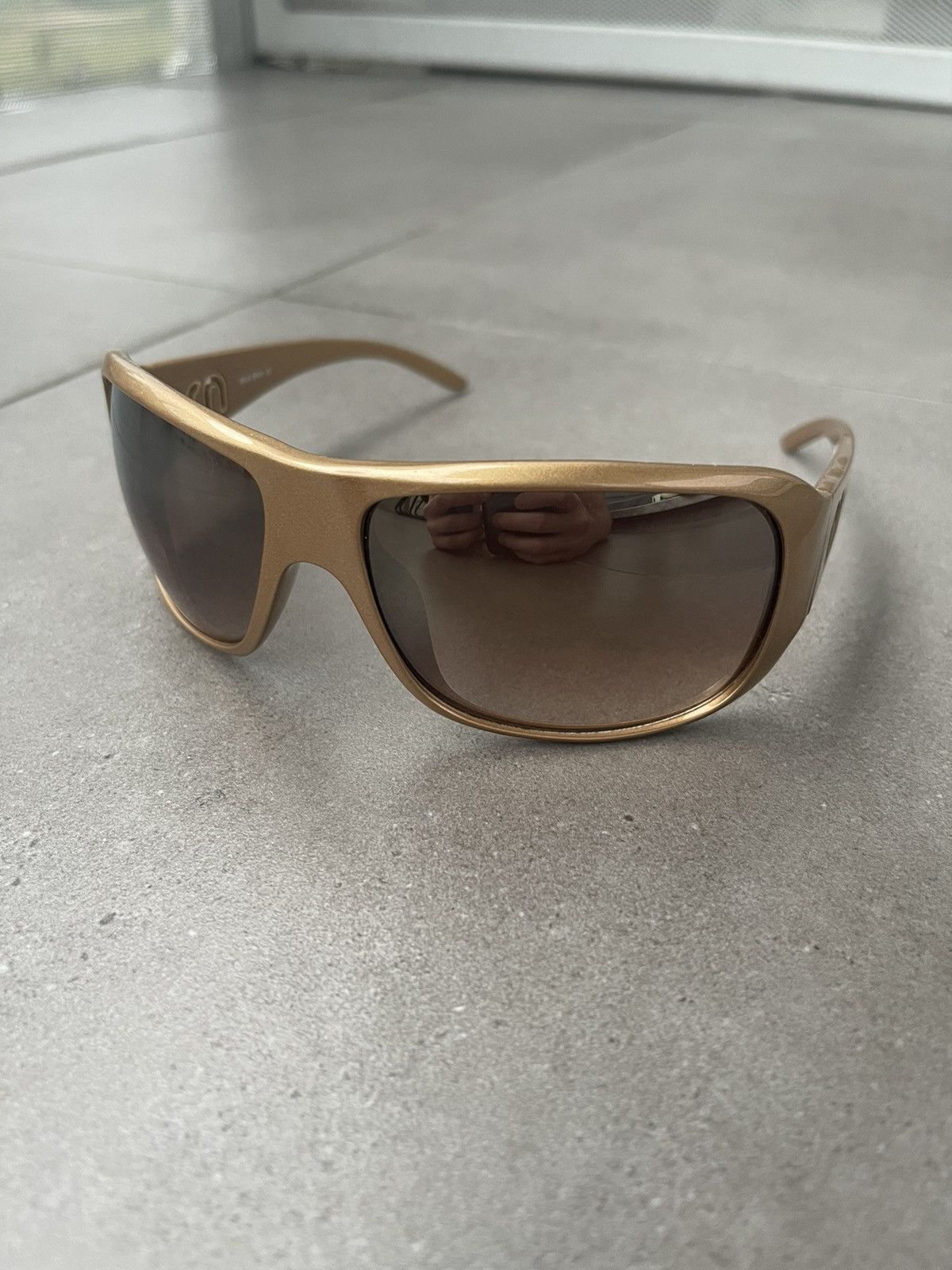 Prada !DS! Miu Miu SMU08H 7PO-7K1 Shiny Gold Sunglasses Size ONE SIZE - 2 Thumbnail