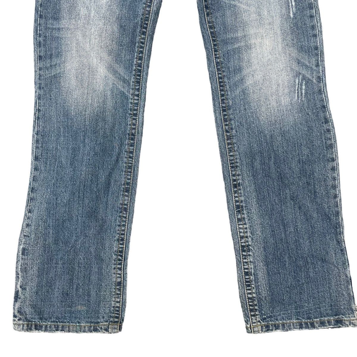 If Six Was Nine × Japanese Brand × Le Grande Bleu (L.G.B.) 🇯🇵 AMARANTINE RED INDIAN SKULL BUCKLE DENIM PANTS Size US 33 - 6 Thumbnail