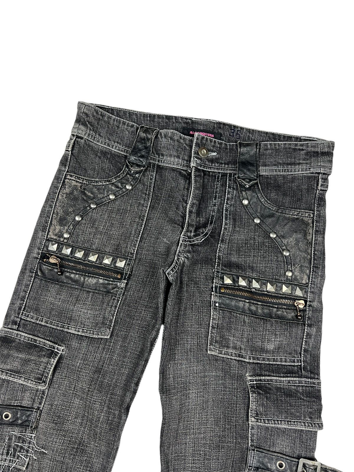 Japanese Brand Algonquins 🇯🇵 Studded Flare Cargo Denim Size US 31 - 4 Thumbnail