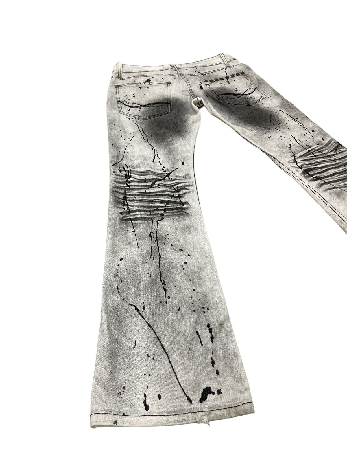 Japanese Brand Flare Jeans CavariA Painted Denim Low Rise Boot Cut 5🟦9 Size US 32 / EU 48 - 1 Thumbnail
