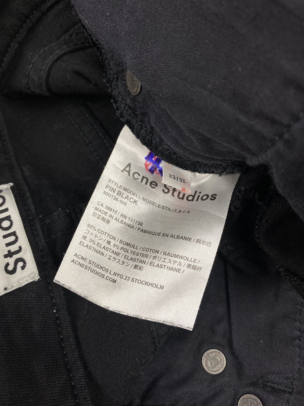 Acne Studios Acne Studios Pin Black ladies jeans size 23 / 32 black Size 23" - 11 Thumbnail