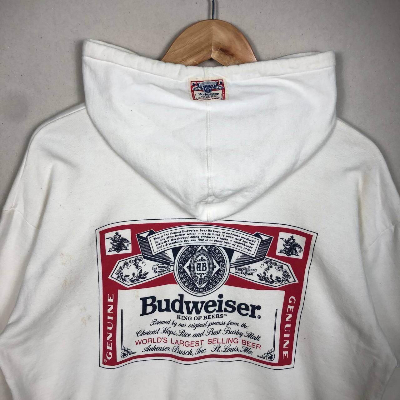 Budweiser Vintage 80s Budweiser King of Beers Hoodie Sweatshirt Size US L / EU 52-54 / 3 - 3 Thumbnail