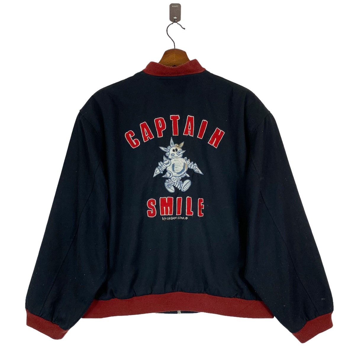 VINTAGE CAPTAIN SMILE BY CREAM SODA BOMBER ZIPPER JACKET