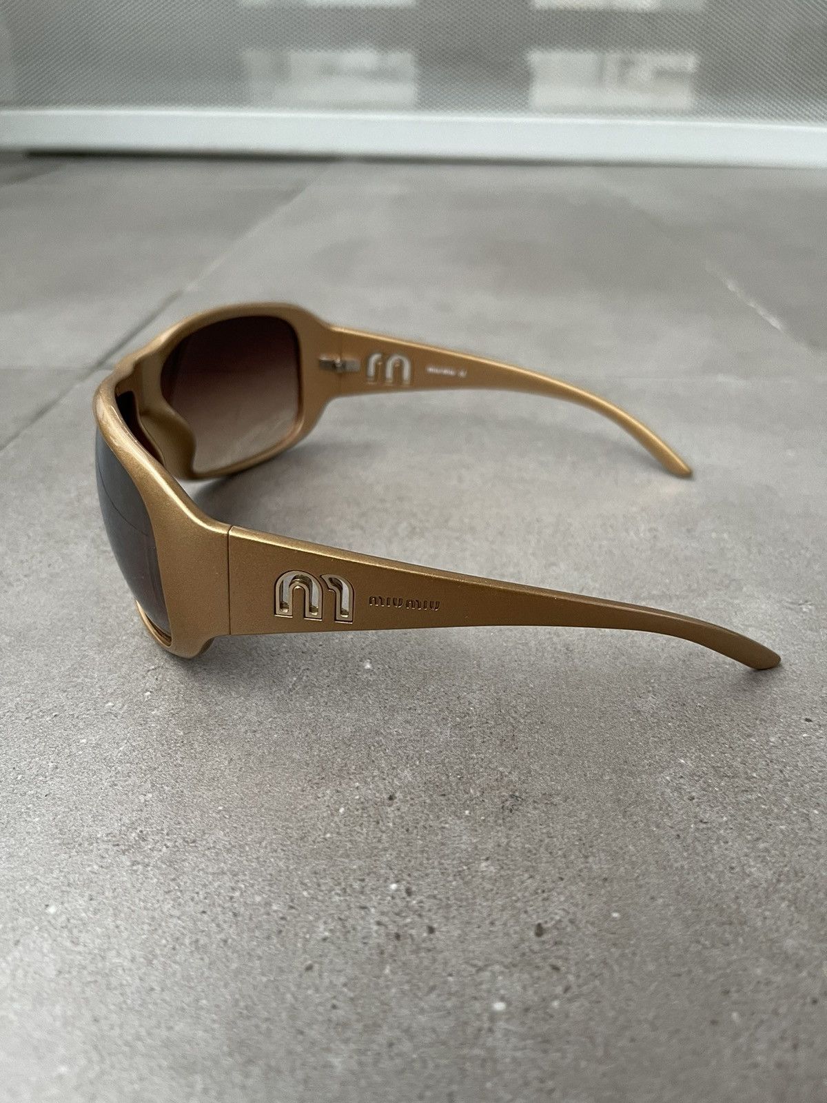 Prada !DS! Miu Miu SMU08H 7PO-7K1 Shiny Gold Sunglasses Size ONE SIZE - 7 Thumbnail