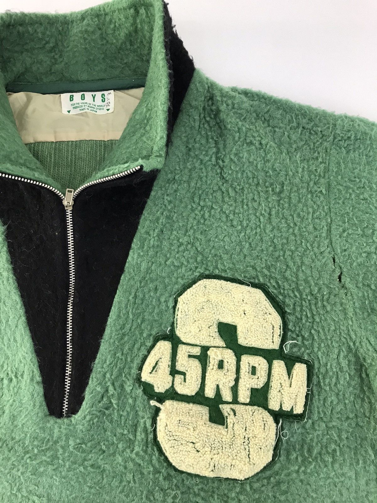 45rpm × Japanese Brand 90s Boys 45RPM Studios Fleece Half Zip Jacket Design Size US M / EU 48-50 / 2 - 4 Thumbnail