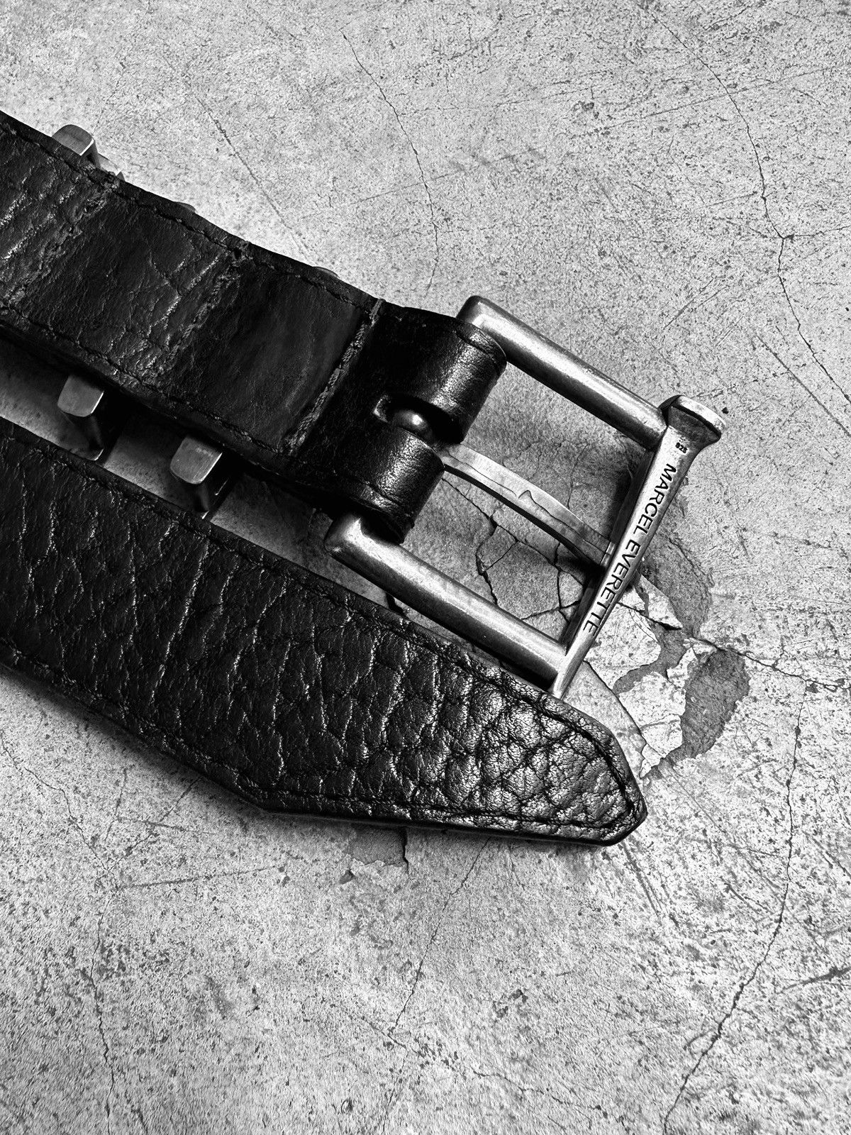 Marcel Everette 925 Horween Bison Silver Box Nail Belt Size 32 - 5 Thumbnail