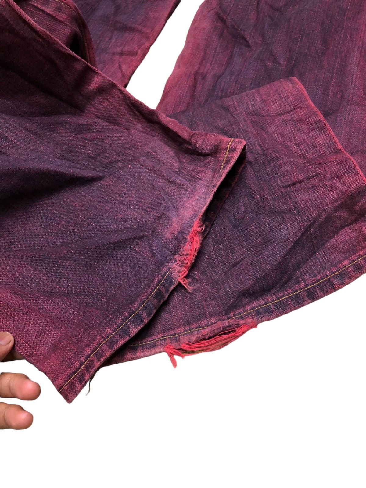 Vintage FLARED WASHED MAROON BLUE WRANGLER BLUE BELL Size US 30 / EU 46 - 5 Thumbnail