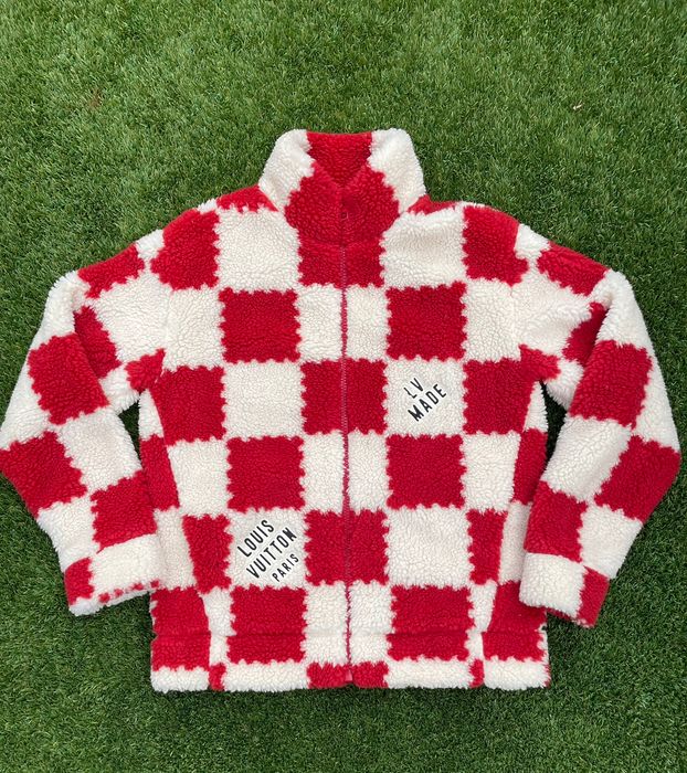 Louis Vuitton Jacquard Knitted Set Red White Wool. Size 3 Months