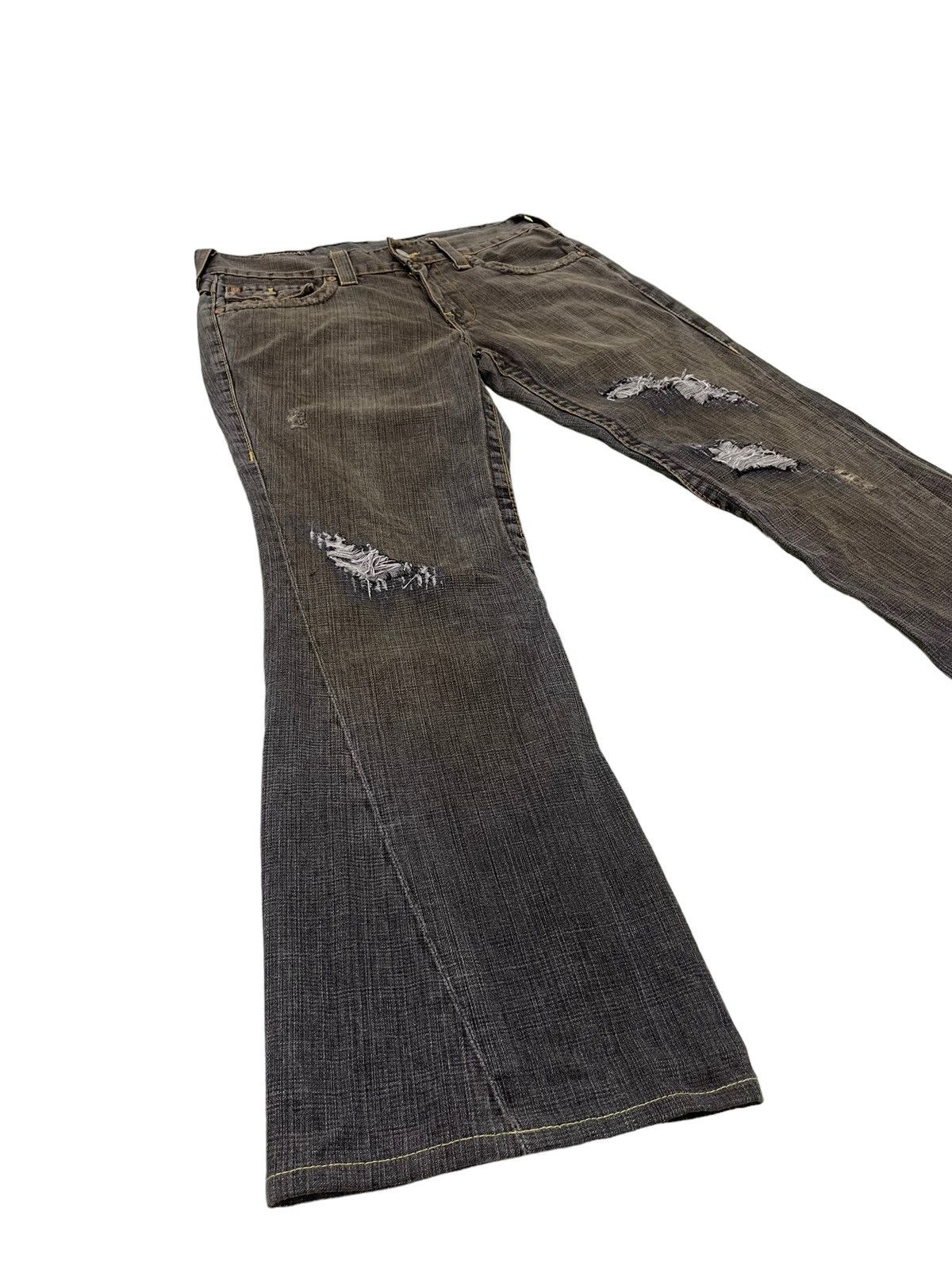Japanese Brand Flare Jeans True Religion USA Distress Boot Cut 6🟦0 Size US 34 / EU 50 - 1 Thumbnail