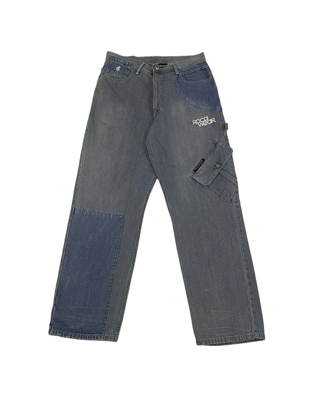 JNCO Vintage Rocawear Baggy Carpenter Patchwork Embroidery Logo Size US 36 / EU 52 - 2 Thumbnail