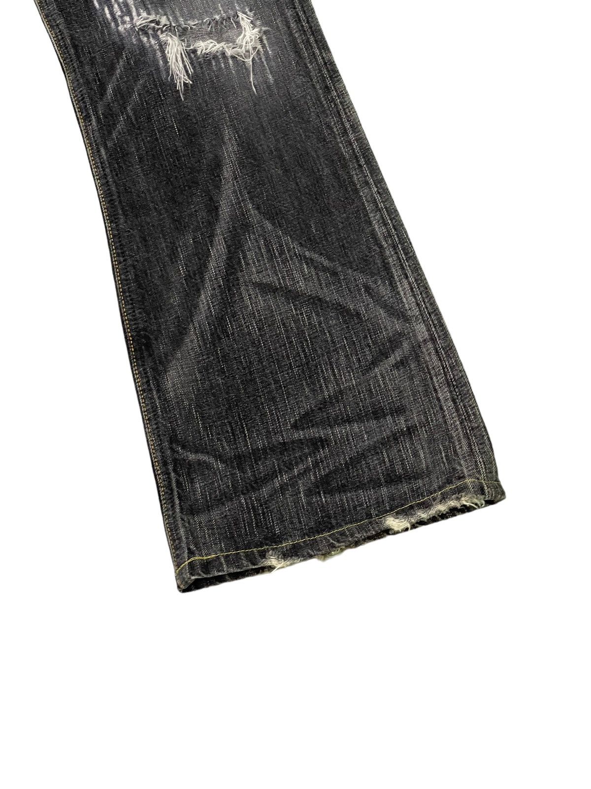 Japanese Brand Flare Jeans Edwin Japan Distress Acid Wash Boot Cut 5🟦7T Size US 30 / EU 46 - 4 Thumbnail