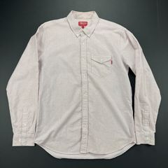 SUPREME Navy Striped Button Down Shirt size L