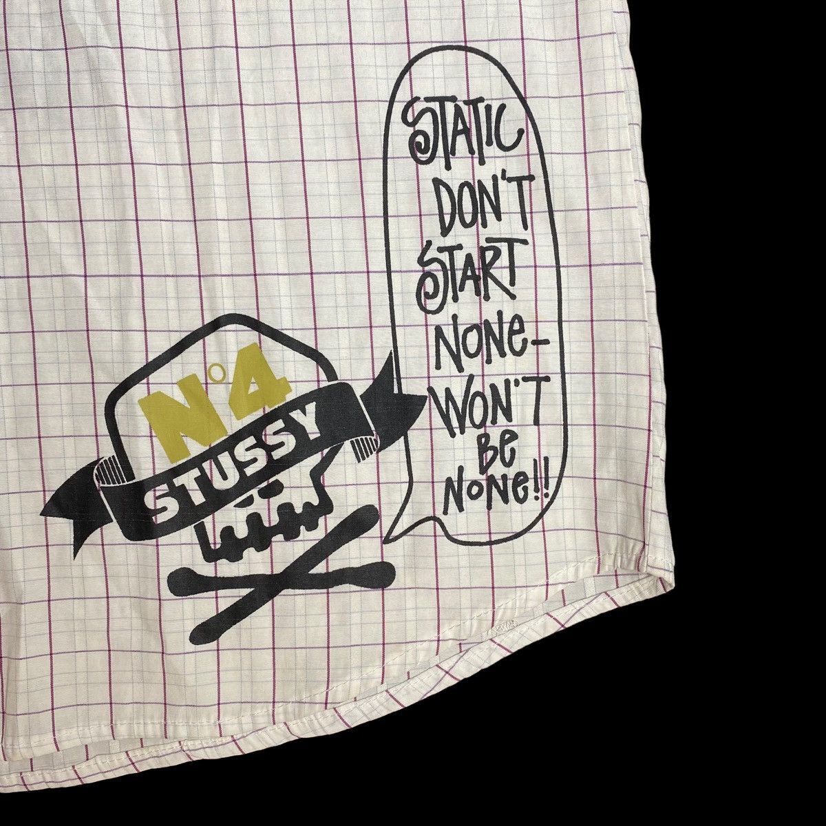 Stussy N4 Skull Backhit Button Up Tee