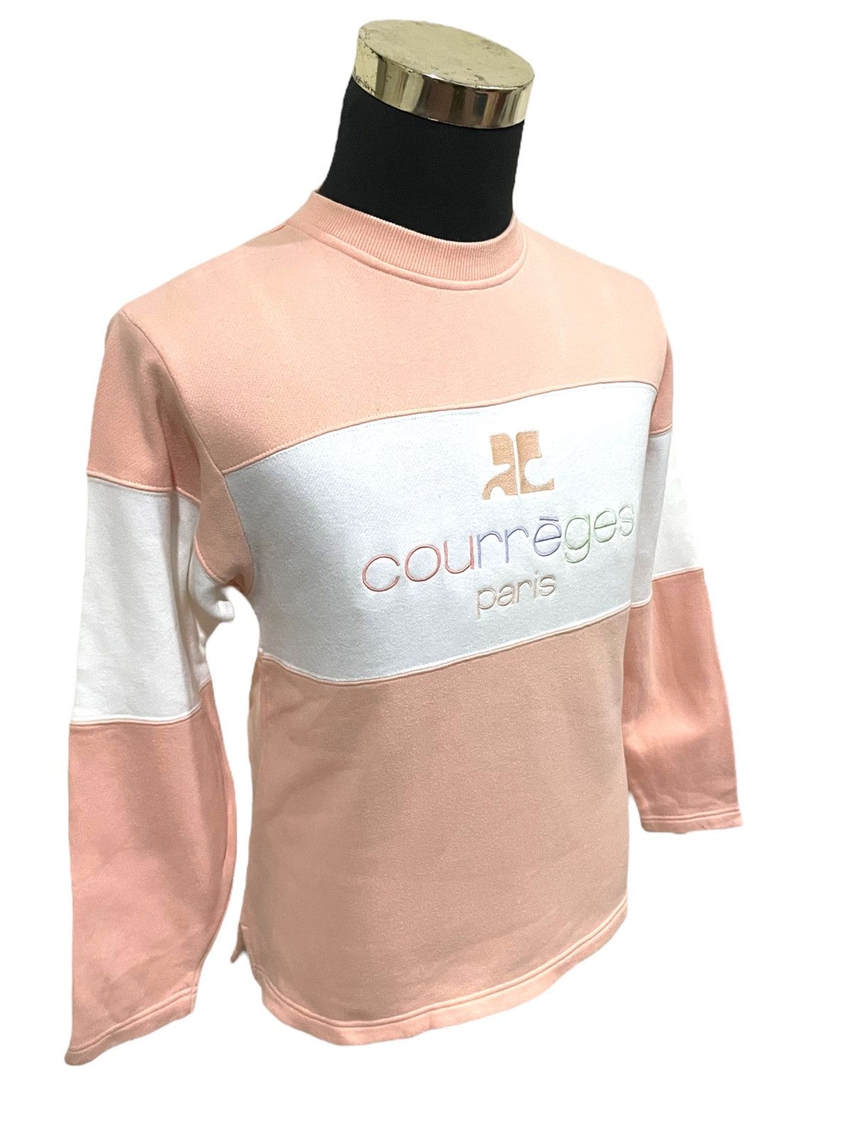 Andre Courreges × Courreges Rare🔥Courreges Paris Spellout Tri Color Sweater Jumper Size L / US 10 / IT 46 - 5 Thumbnail