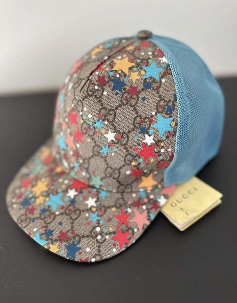Gucci Gucci Print GG with stars Supreme Velcro Strap Baseball Cap Size ONE SIZE - 5 Thumbnail