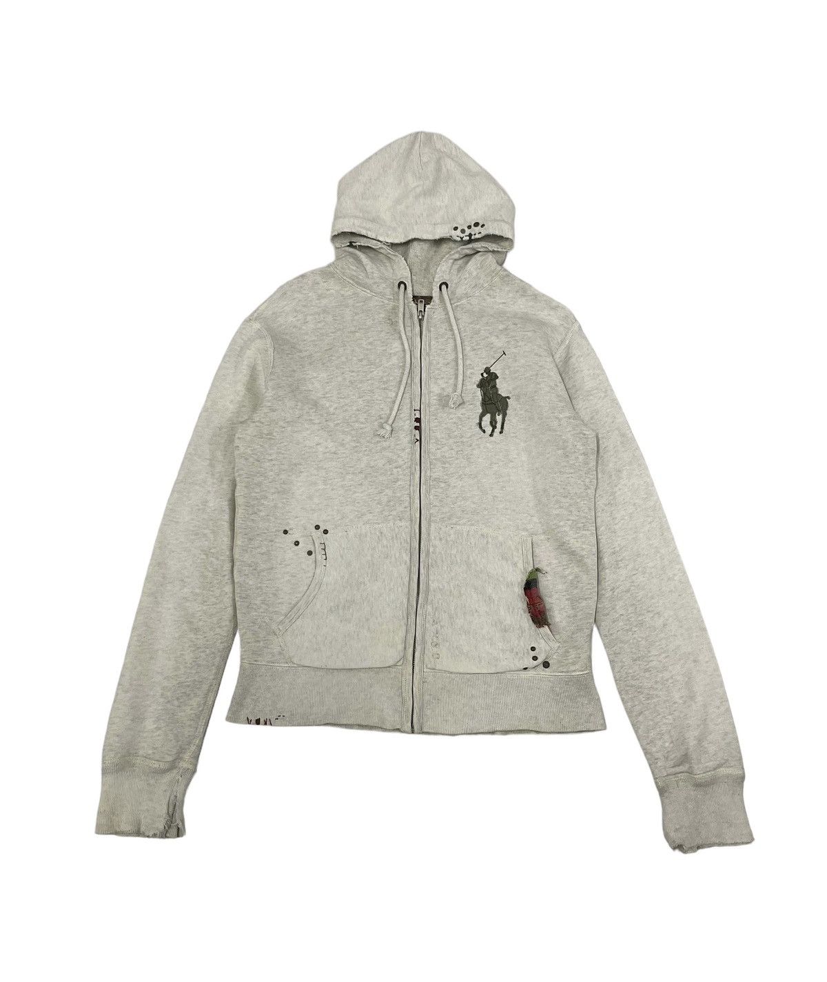 Polo Ralph Lauren Vintage RL Hoodie Embroidery Logo Talon Distress Hoodie Size US S / EU 44-46 / 1 - 2 Thumbnail