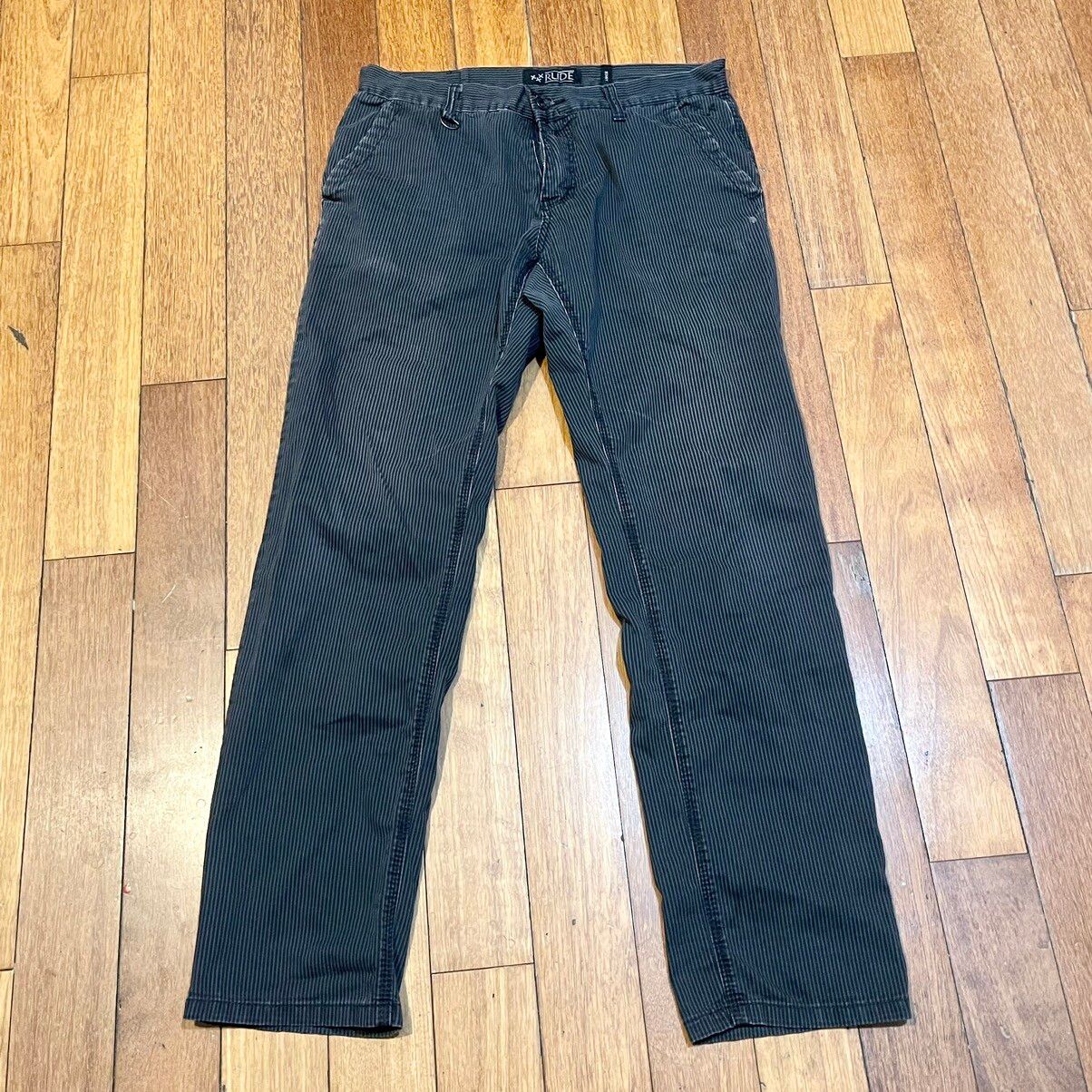 Vintage BLACK AND GREY STRIPED XXX RUDE PANTS! | Grailed