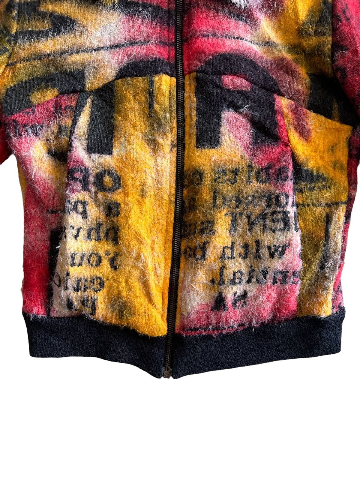 Art Comes First Y2K Diesel Style Lab 🇮🇹 Fur Neck Pop Art Jacquard Bomber Size S / US 4 / IT 40 - 7 Thumbnail