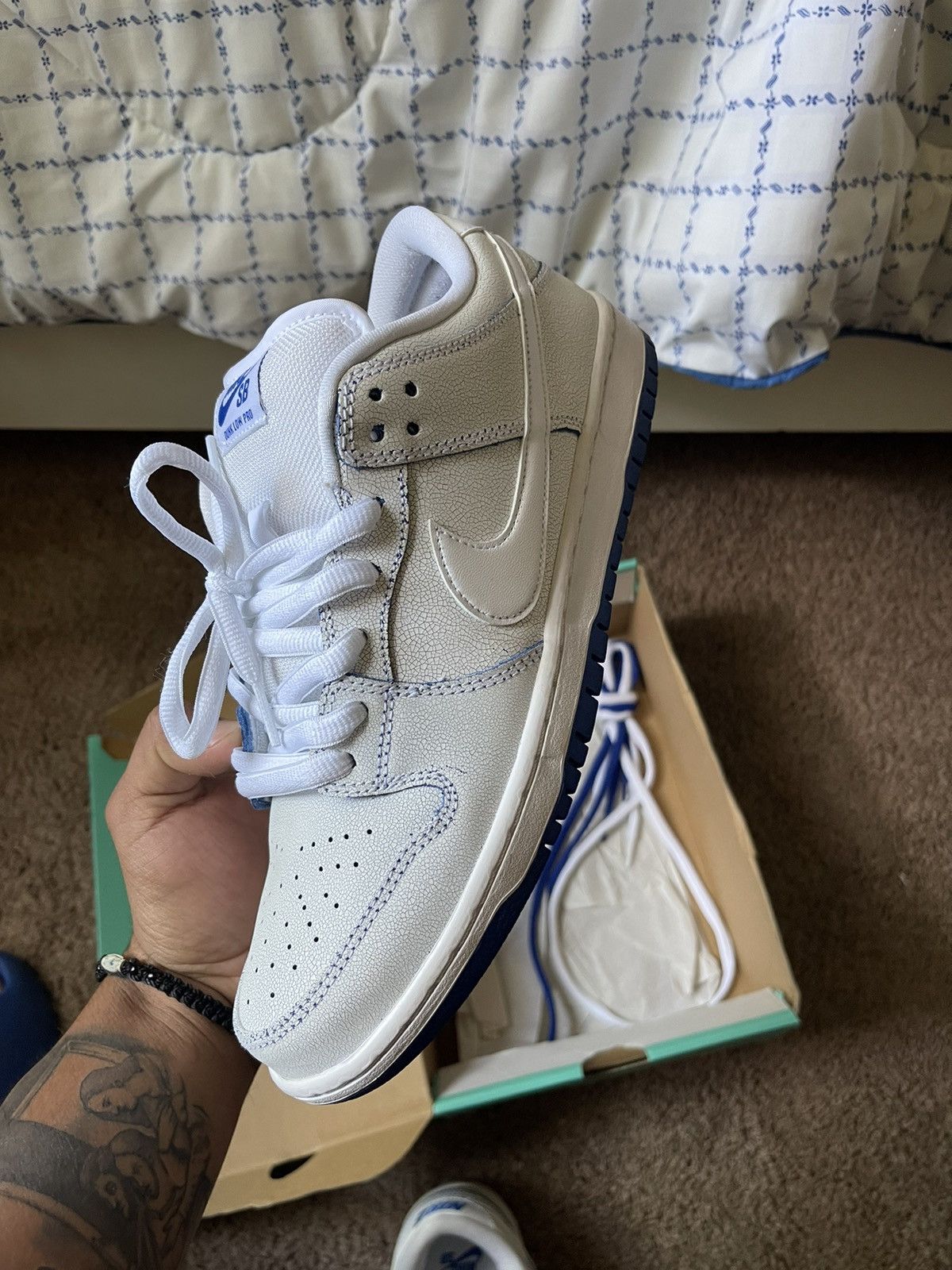 Nike Nike Sb Dunk low ‘cracked leather’ Size US 10 / EU 43 - 4 Thumbnail