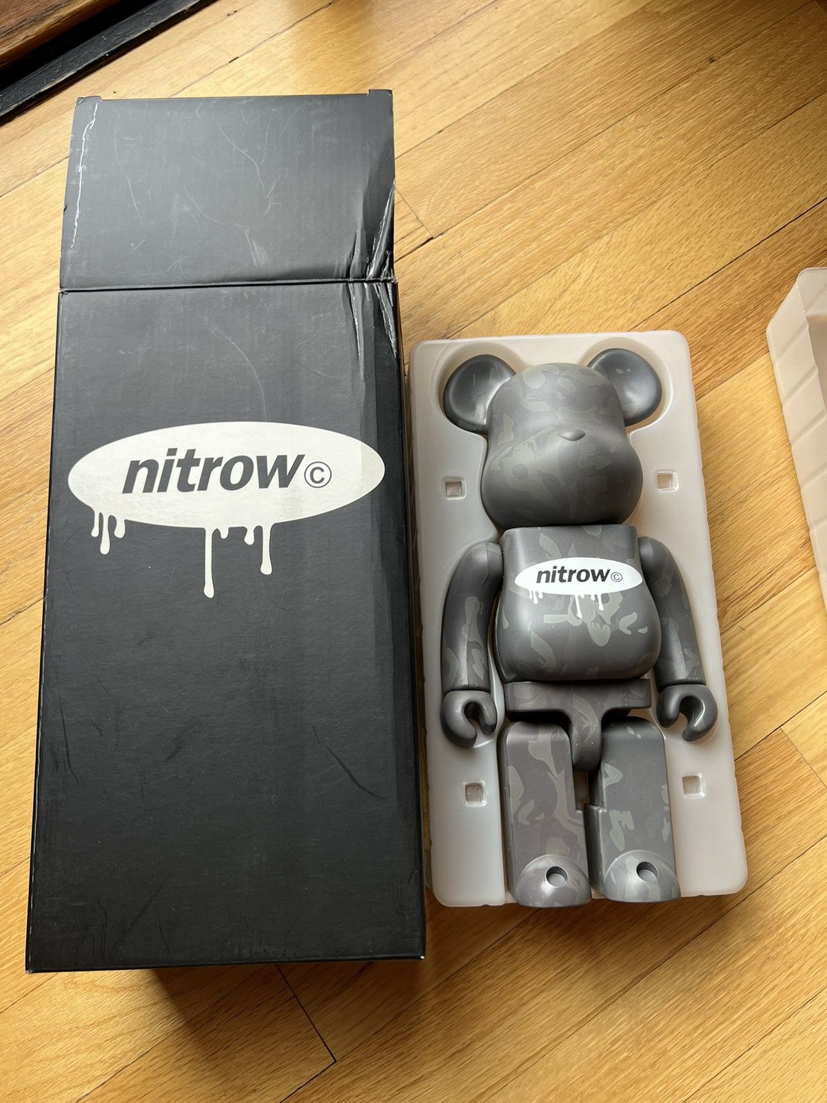 image of 2005 Medicom Bearbrick Nitrow Camo in Grey, Men's