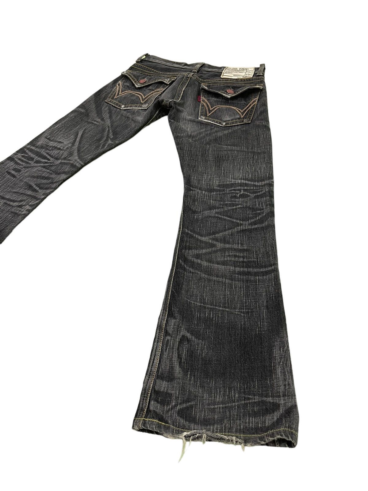 Japanese Brand Flare Jeans Edwin Japan Distress Acid Wash Boot Cut 5🟦7T Size US 30 / EU 46 - 14 Thumbnail