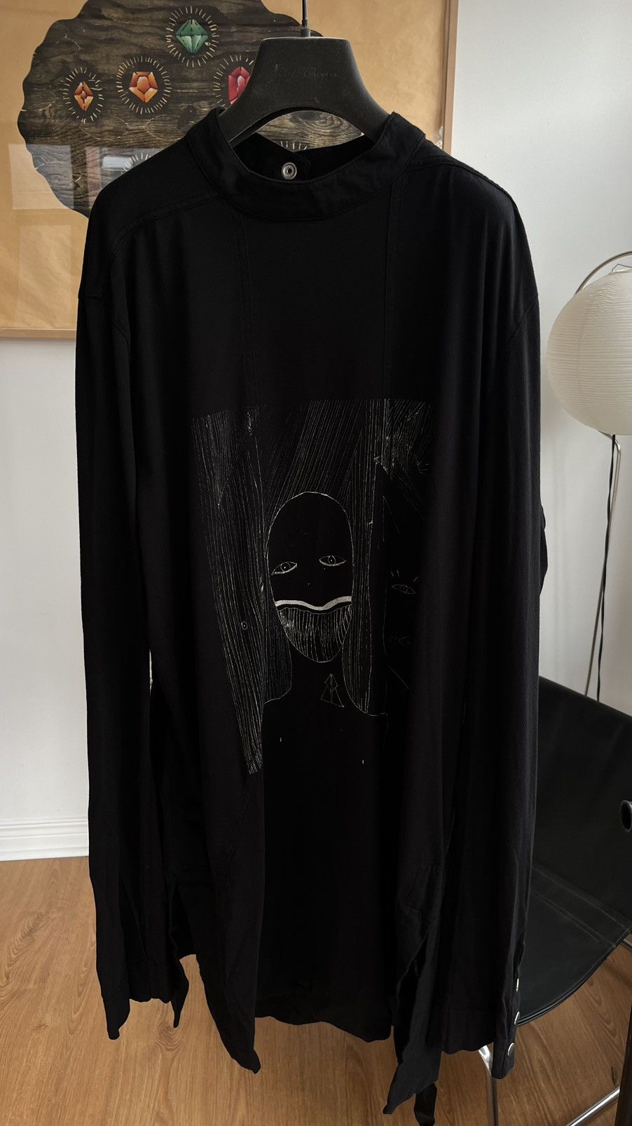 Rick Owens Drkshdw BNWT Black Toothface Print Long Sleeve T-Shirt Size US L / EU 52-54 / 3 - 1 Thumbnail
