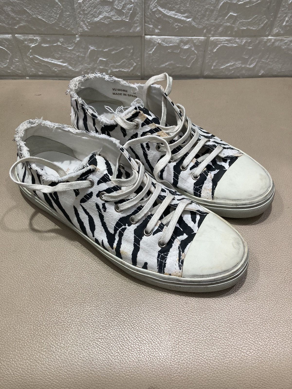 Hedi Slimane × Saint Laurent Paris Saint Laurent Zebra Sneakers | Grailed