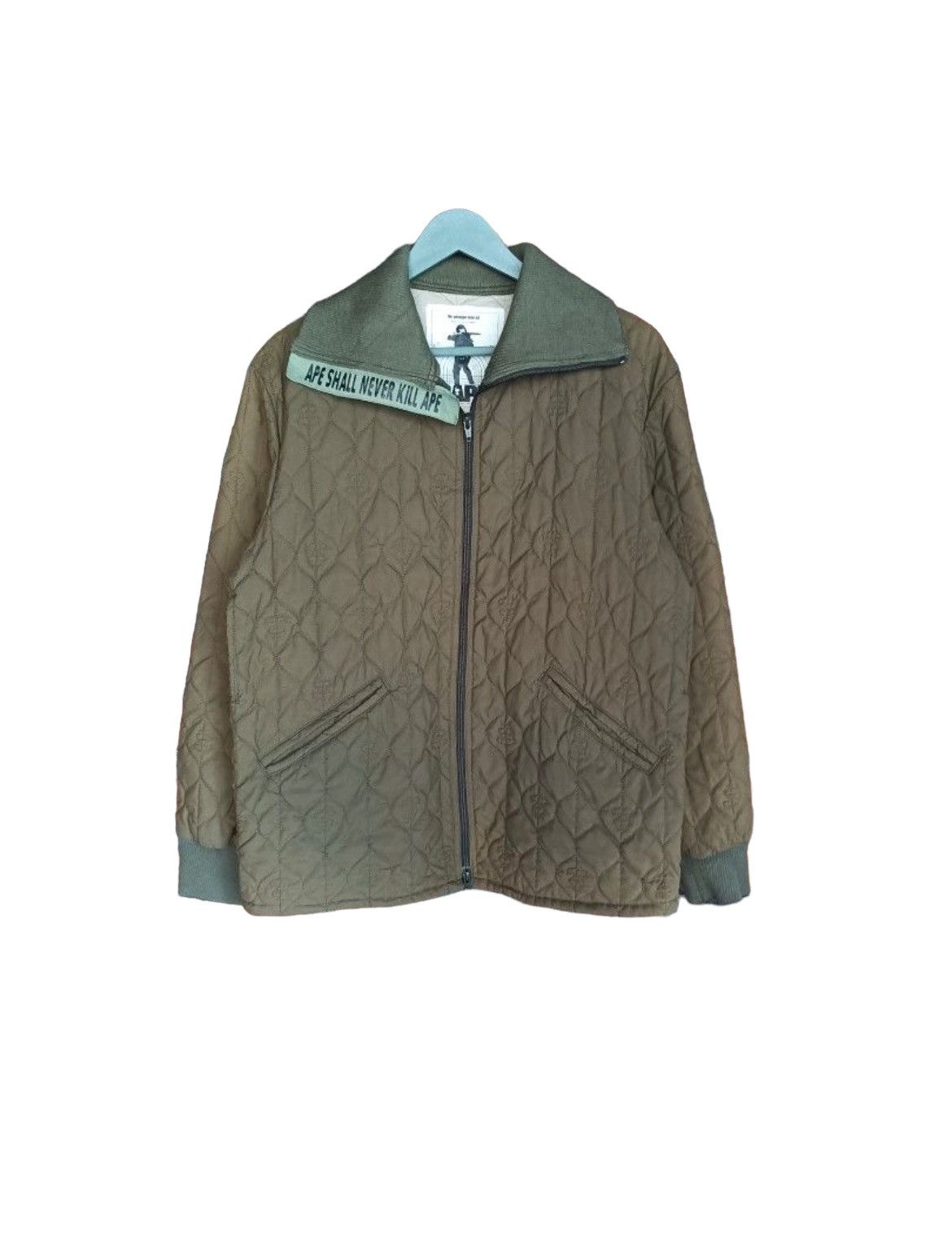 1990s Bathing Ape General Quilted Turtleneck Bomber Jacket