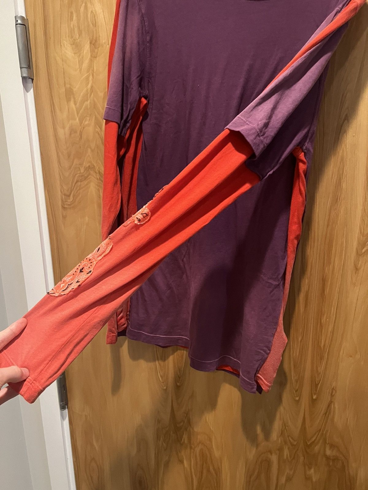 Off-White Off White Triple Layer Reconstructed Longsleeve Red Purple Size US M / EU 48-50 / 2 - 4 Thumbnail