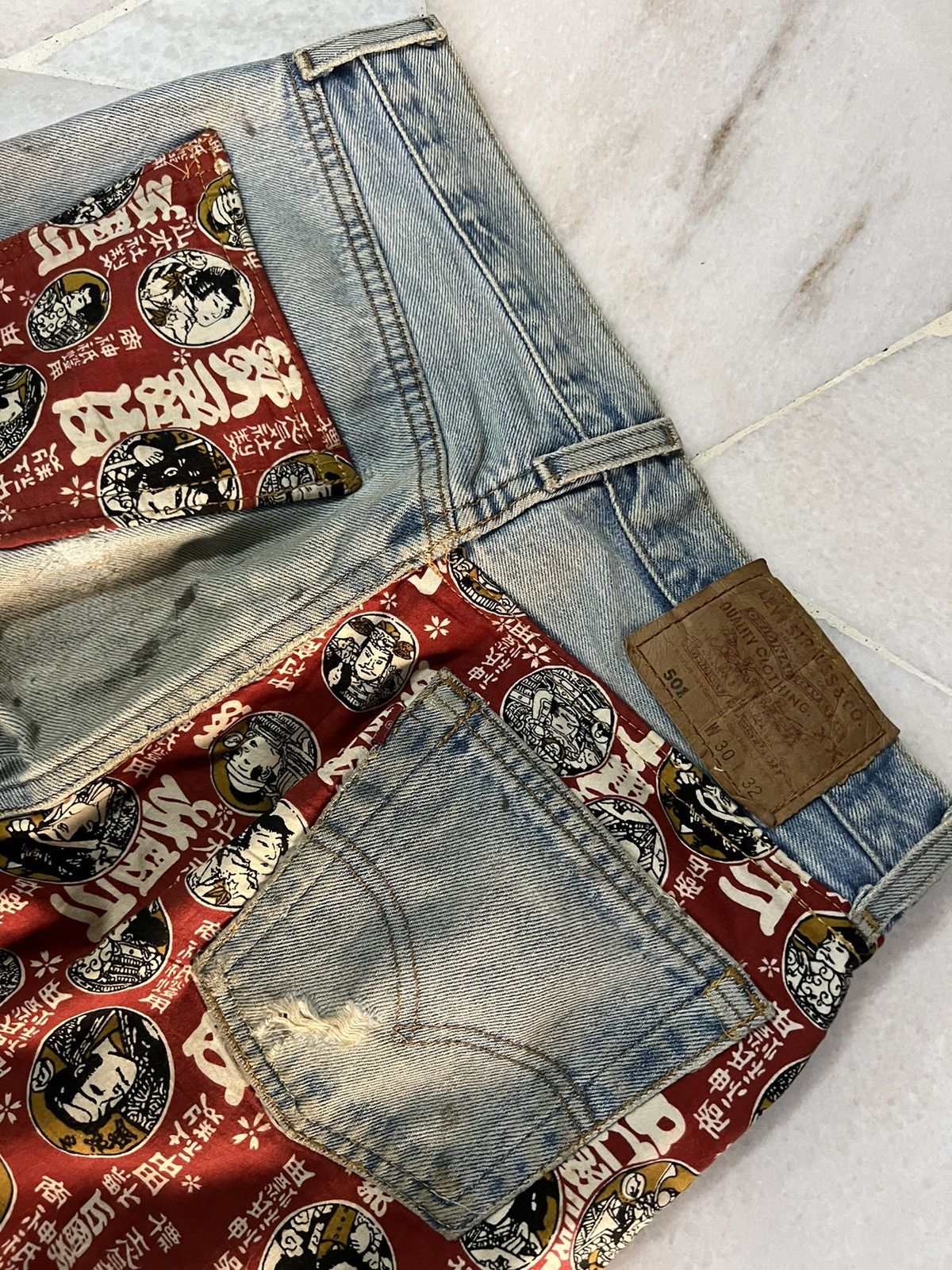 If Six Was Nine × Levi's LAST DROP 🔥Vintage 90’s Levis 501 Distressed Denim Jeans Size US 30 / EU 46 - 16 Thumbnail
