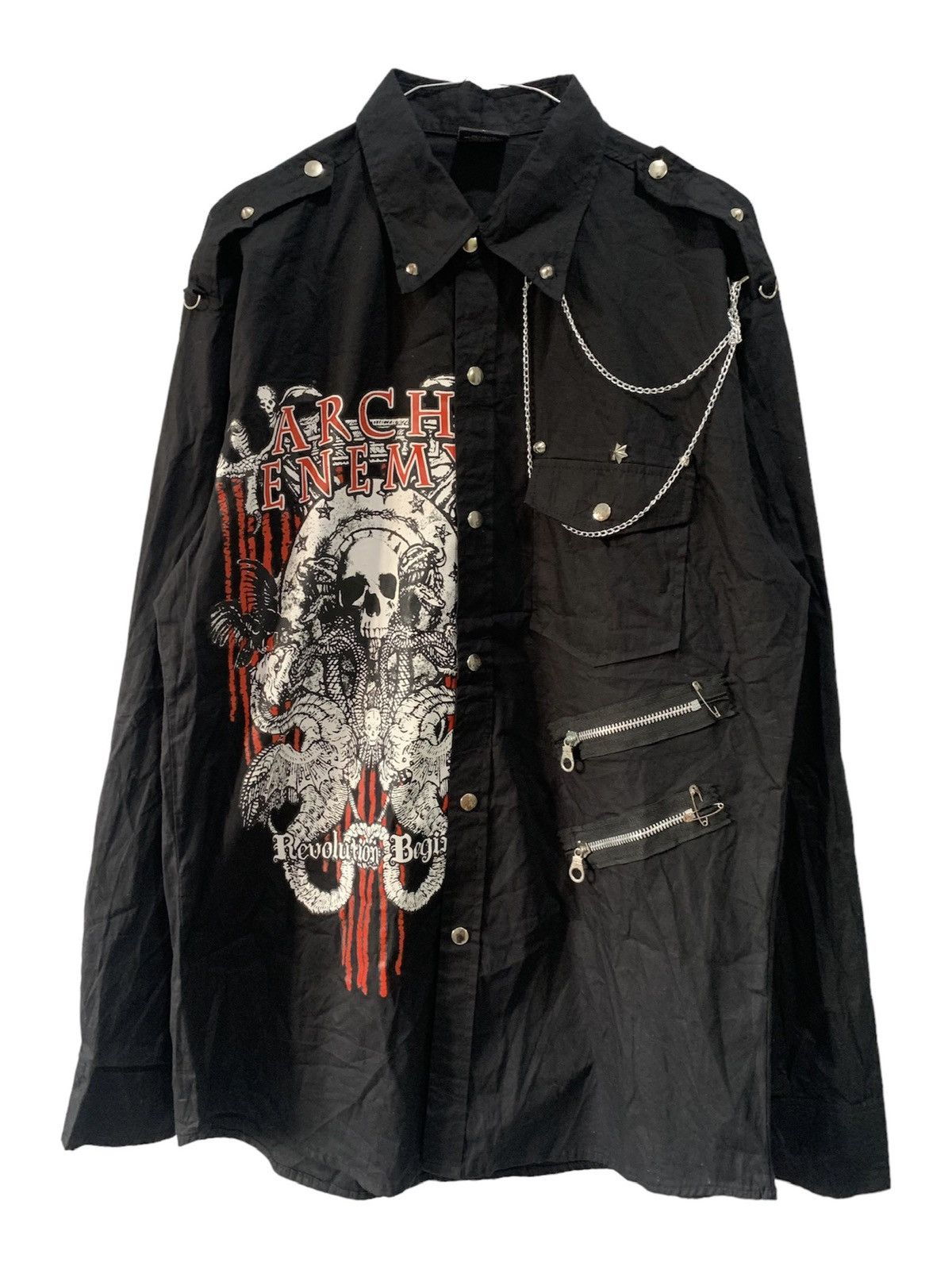 If Six Was Nine Vintage Arch Enemy Revolution Begins Death Metal band Shirts Size US L / EU 52-54 / 3 - 10 Thumbnail