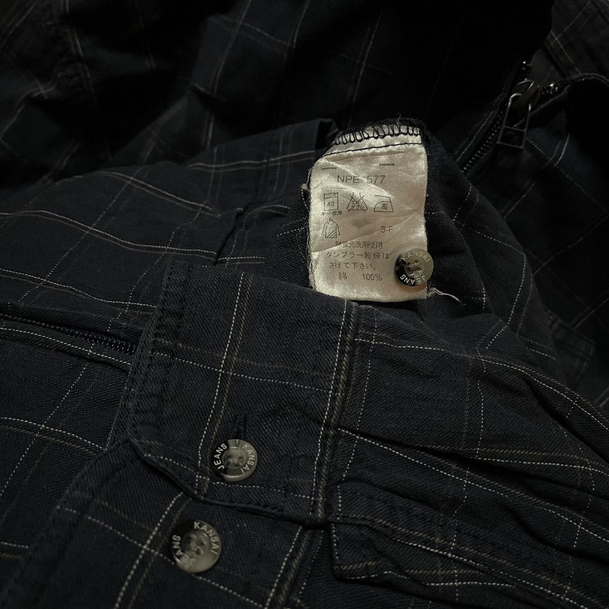 Kansai Yamamoto Vintage KANSAI JEANS plaid zipper jacket Size US L / EU 52-54 / 3 - 6 Thumbnail