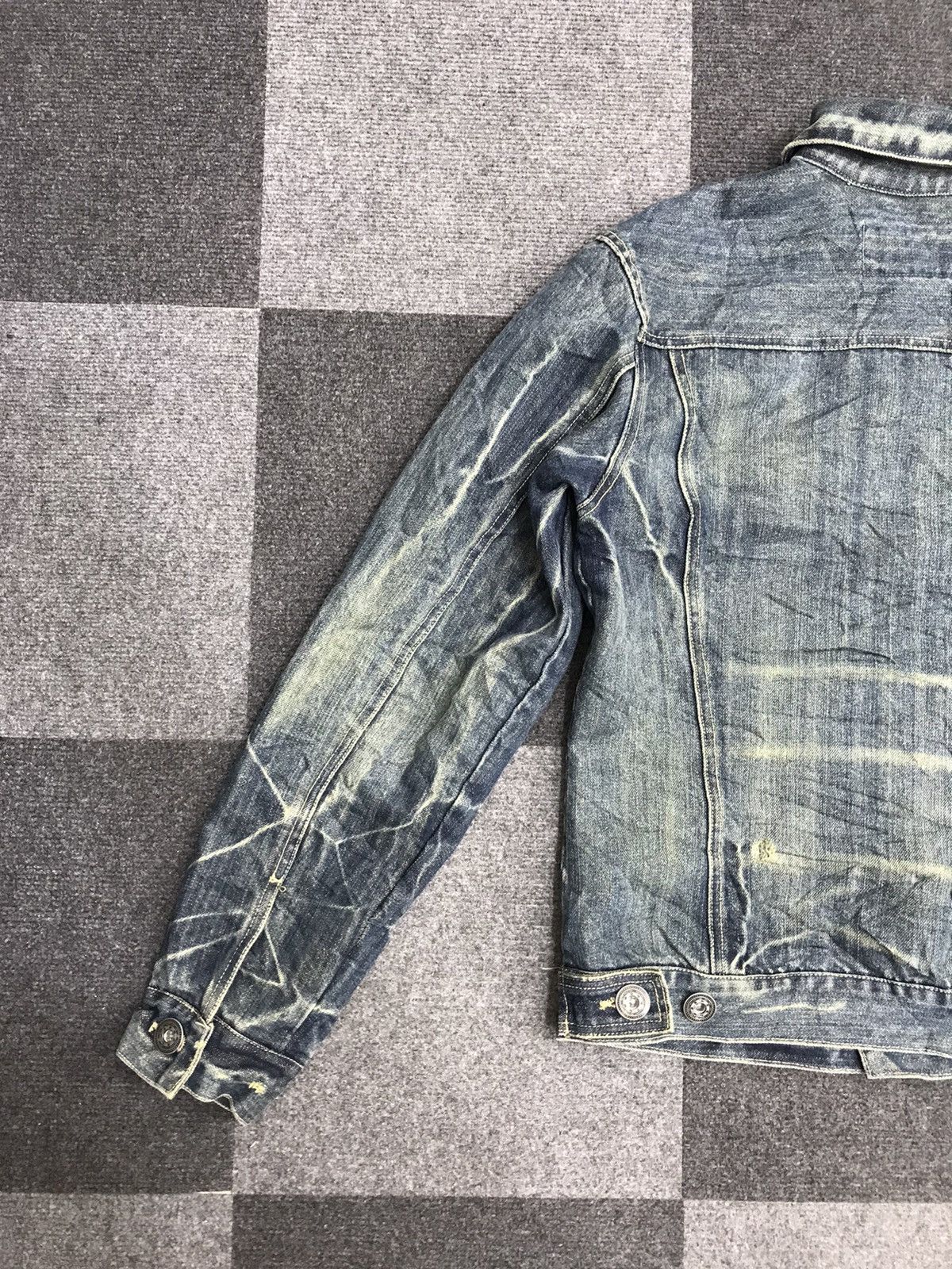 Japanese Brand POINT LOMA Japan Distressed Slim Fit Denim Jacket Size US S / EU 44-46 / 1 - 18 Thumbnail