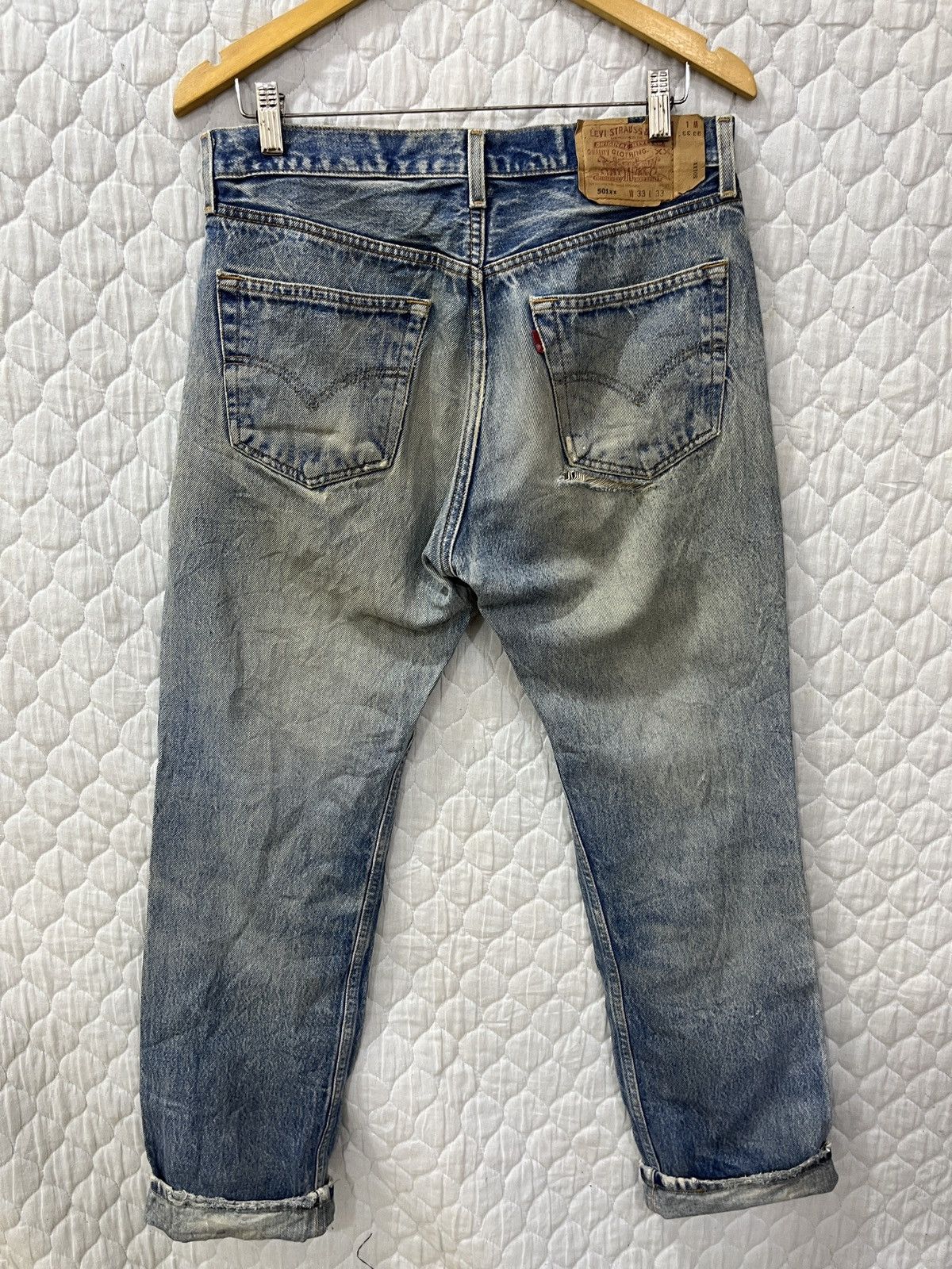 Levi's (Uuuu). RARE VTG LEVIS DISTRESSED DENIM Size US 33 - 8 Thumbnail