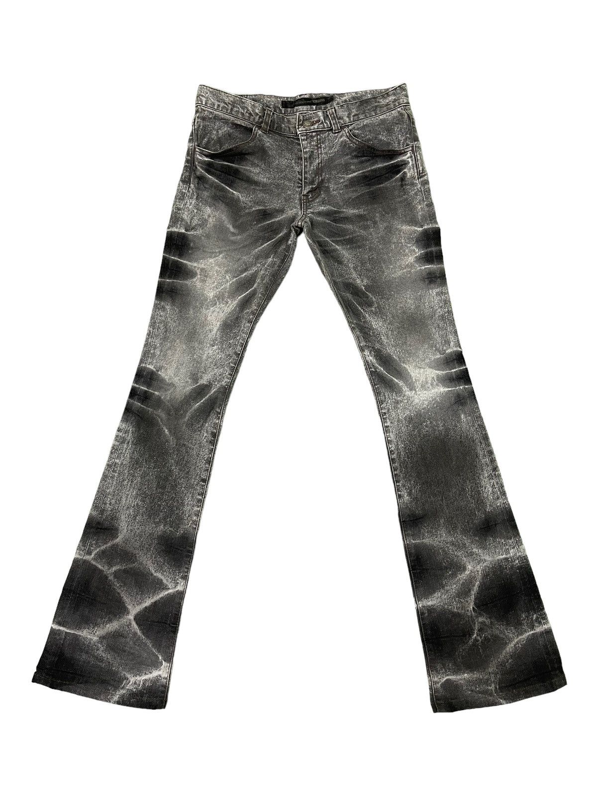 Japanese Brand Flare Jeans Skinny Schlussel Acid Wash Stretch Boot Cut 6🟦1 Size US 29 - 2 Thumbnail